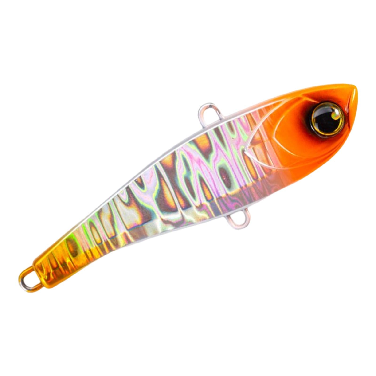 1x Fishing Lure Rattling Sinking Vibration 3D Eyes Swimbait Orange 68mm 17g