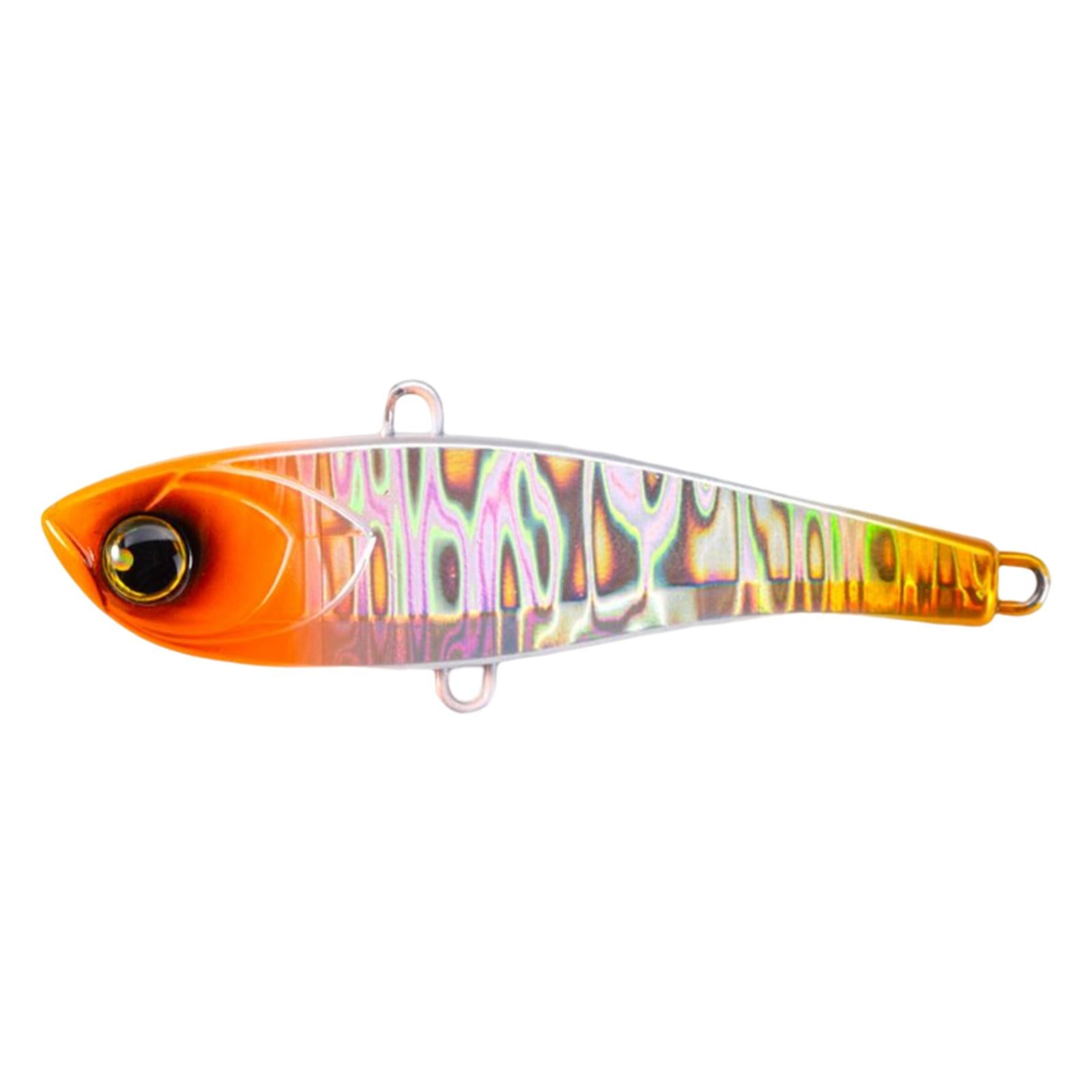 1x Fishing Lure Rattling Sinking Vibration 3D Eyes Swimbait Orange 68mm 17g