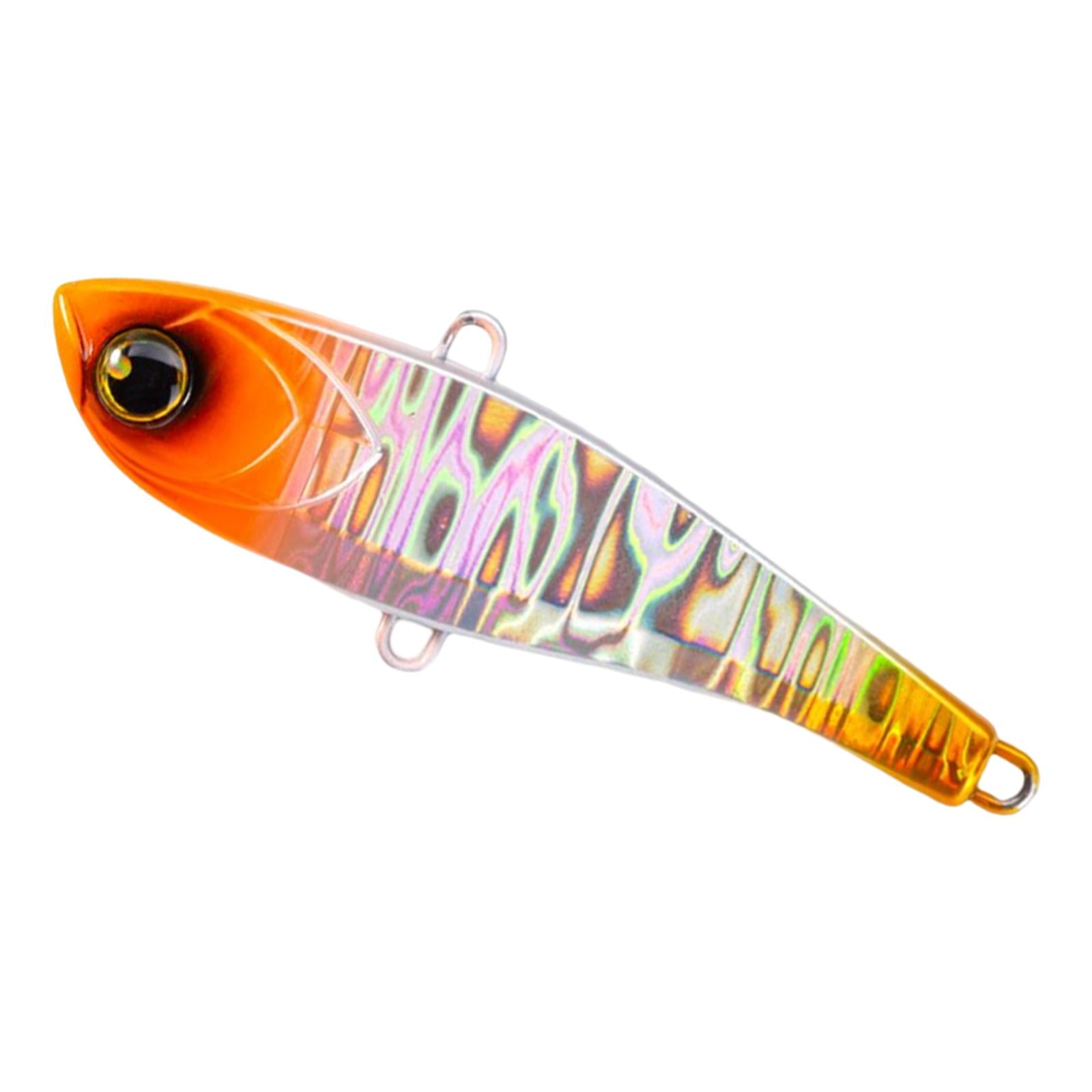 1x Fishing Lure Rattling Sinking Vibration 3D Eyes Swimbait Orange 68mm 17g