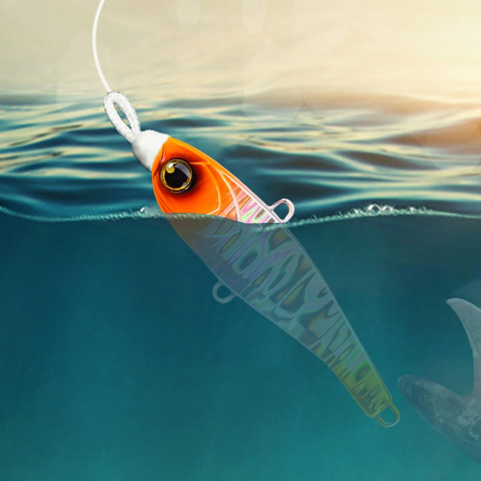 1x Fishing Lure Rattling Sinking Vibration 3D Eyes Swimbait Orange 68mm 17g