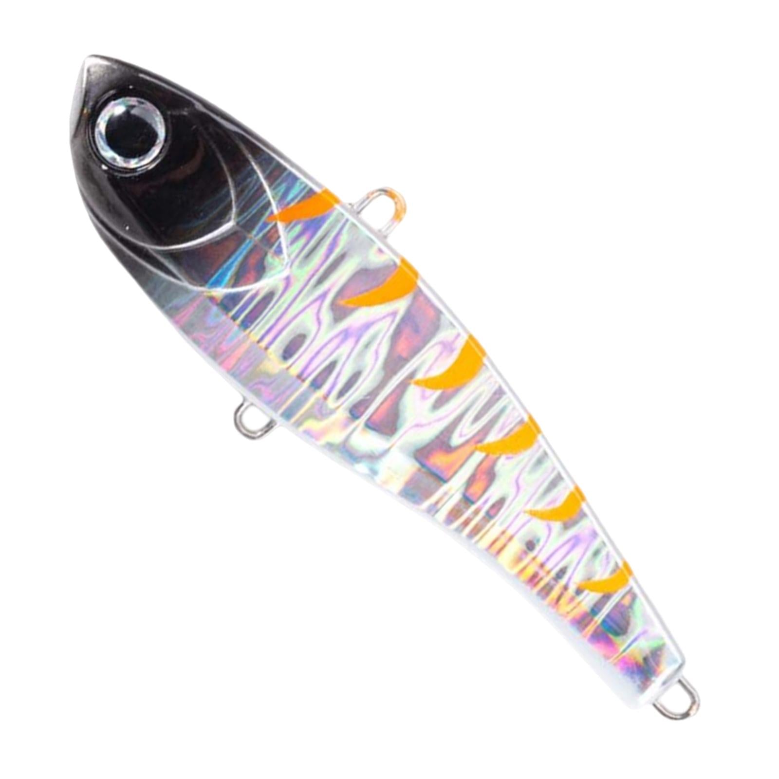 1x Fishing Lure Rattling Sinking Vibration 3D Eyes Swimbait Black 68mm 17g