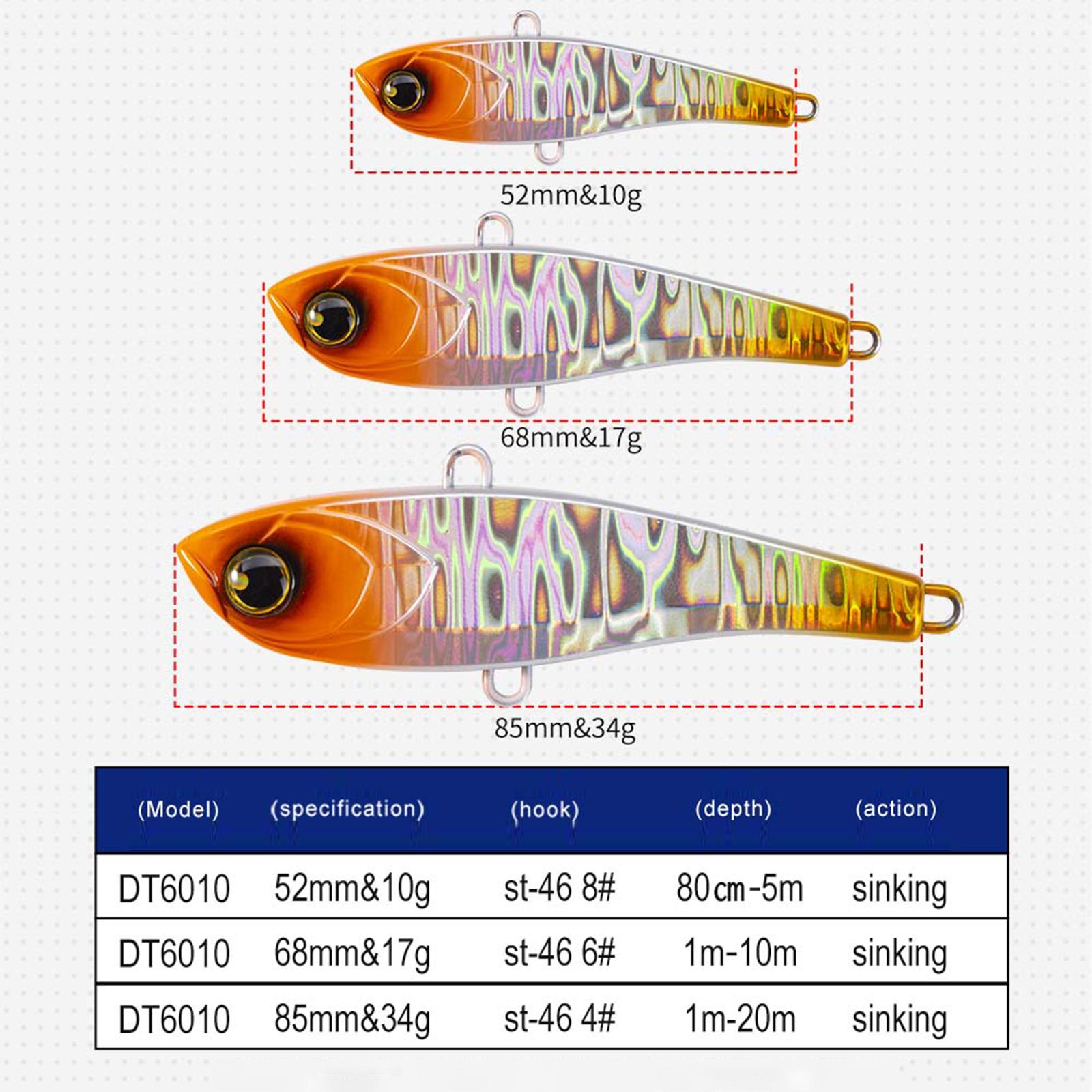1x Fishing Lure Rattling Sinking Vibration 3D Eyes Swimbait Yellow 68mm 17g