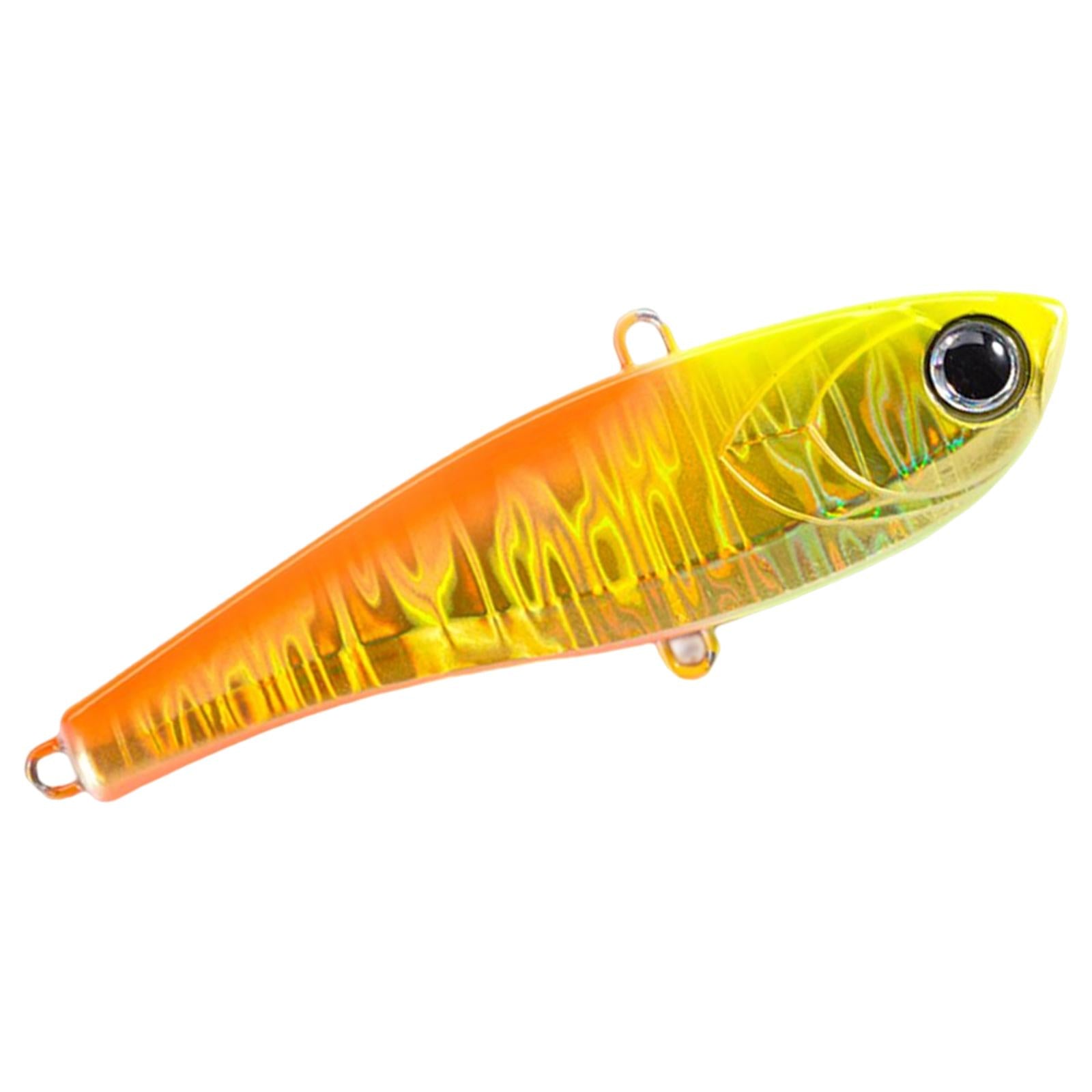 1x Fishing Lure Rattling Sinking Vibration 3D Eyes Swimbait Yellow 68mm 17g