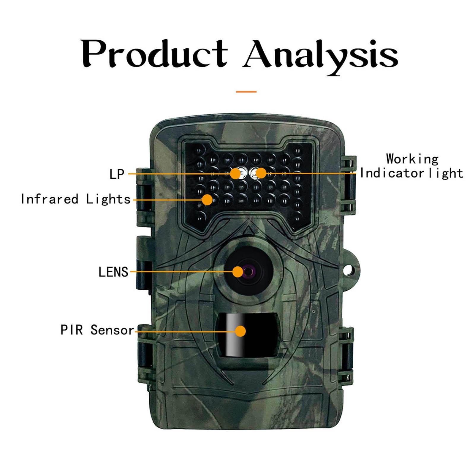16MP Trail Hunting Camera 120 Degree Angle IR Lights for Wildlife Monitoring
