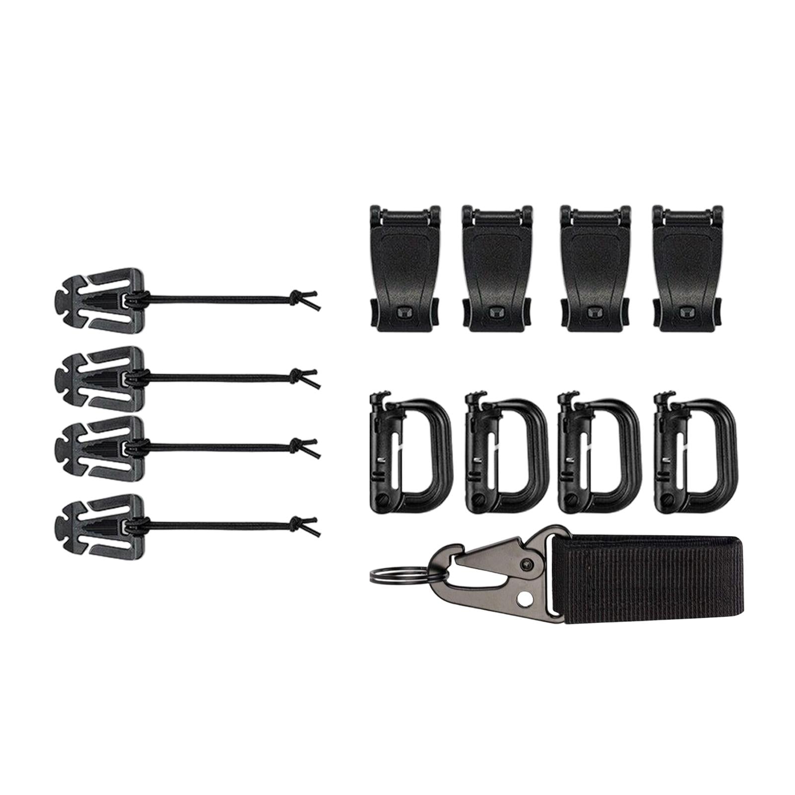13x Tactical Gear Clip Bottel Carriers Tube Clip for Outdoor Activity Hiking Black