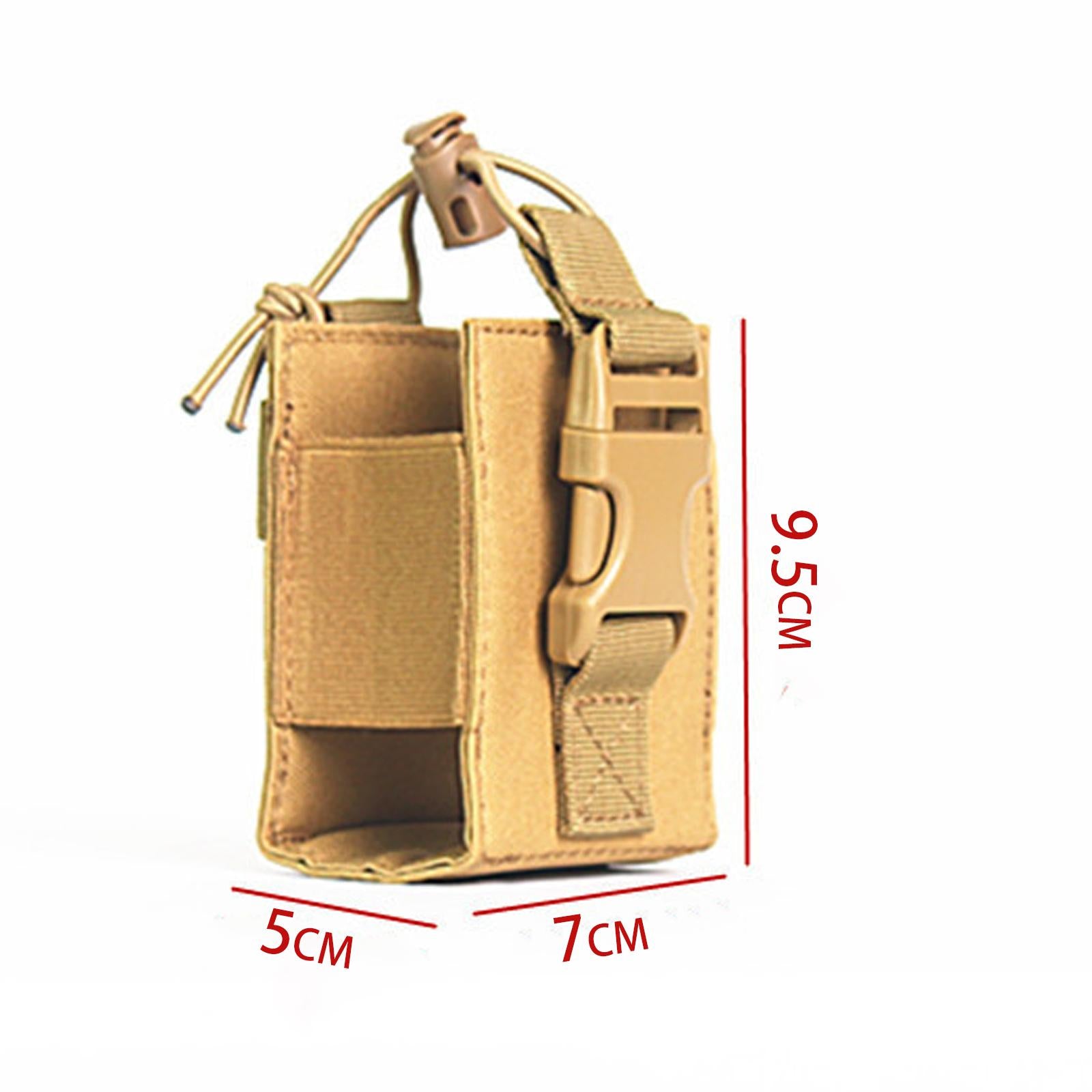 1PC Radio Pouch Holder Lightweight Portable Waist Bag Universal for Camping Khaki