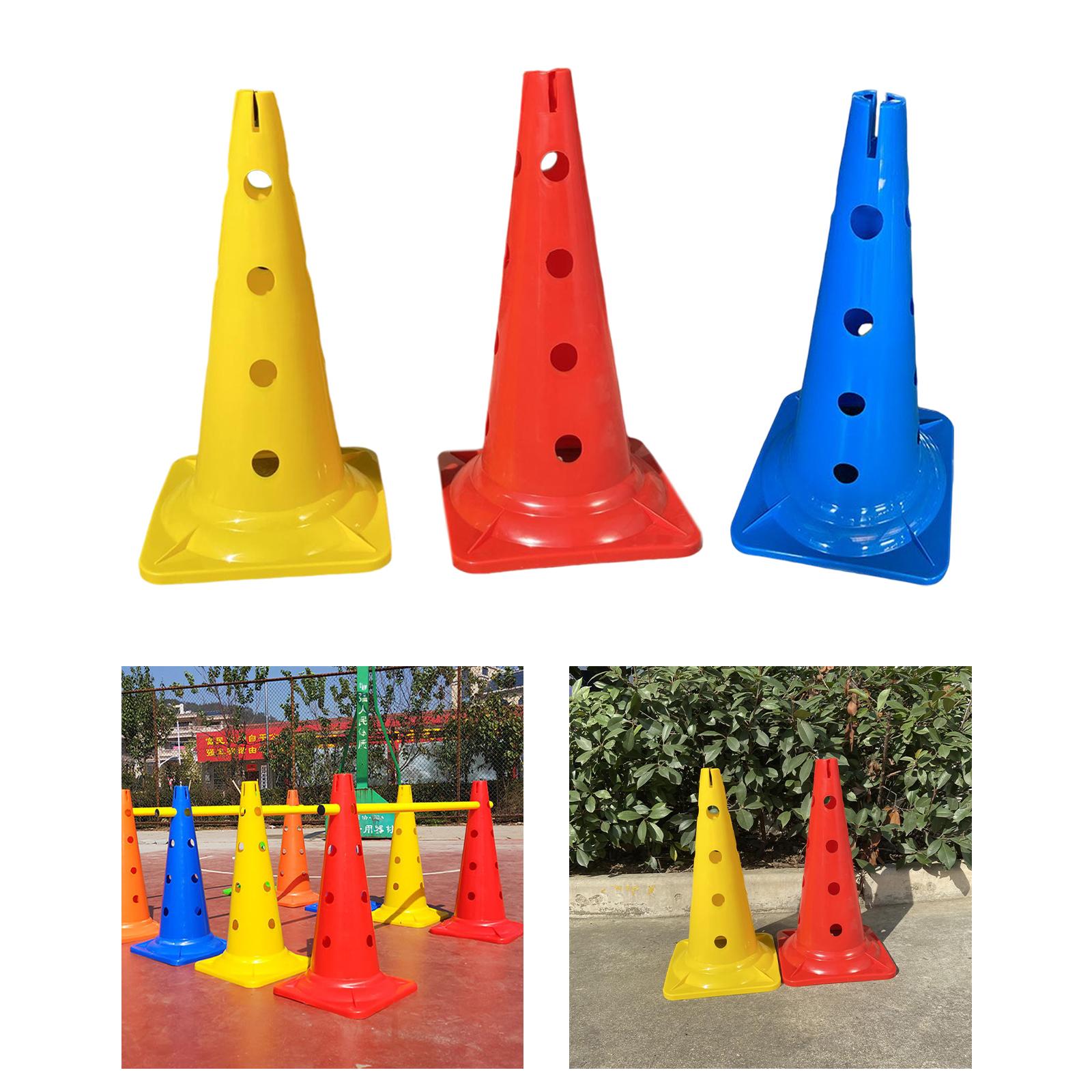 20 inch Thickened Sport Training Cone with Hole for Soccer Basketball Yellow