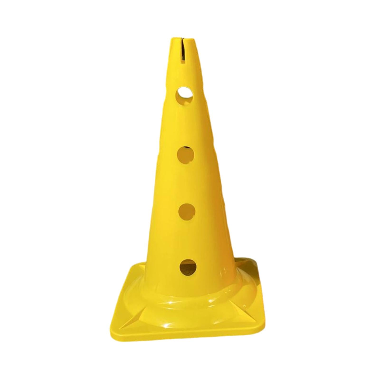 20 inch Thickened Sport Training Cone with Hole for Soccer Basketball Yellow