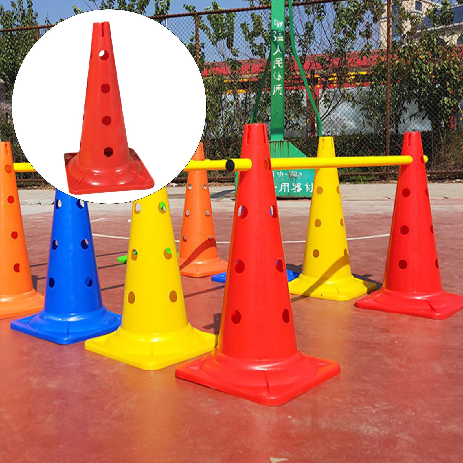 20 inch Thickened Sport Training Cone with Hole for Soccer Basketball Red