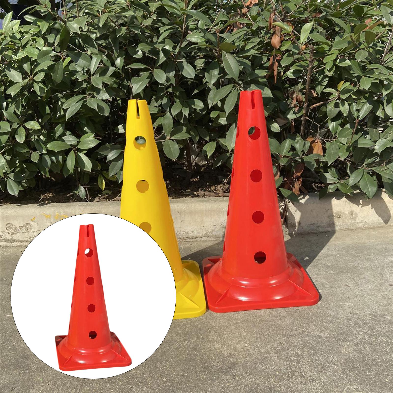 20 inch Thickened Sport Training Cone with Hole for Soccer Basketball Red