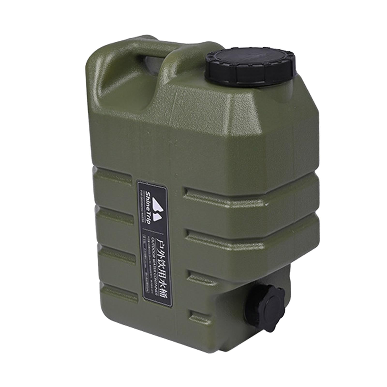 15L Capacity Camping Water Storage Jug with Faucet for Camping Hiking Travel Green