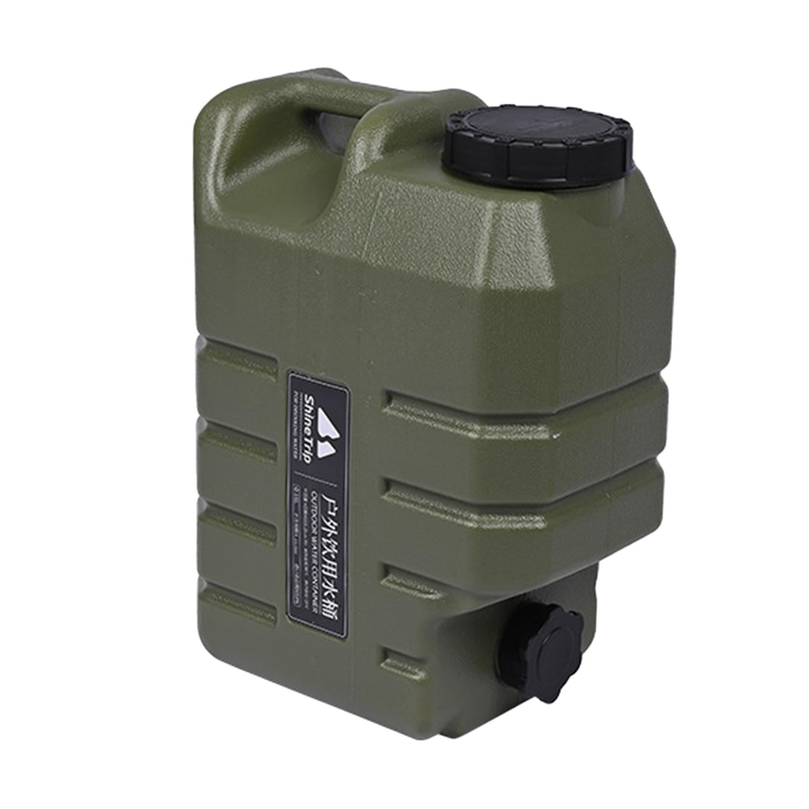 15L Capacity Camping Water Storage Jug with Faucet for Camping Hiking Travel Green