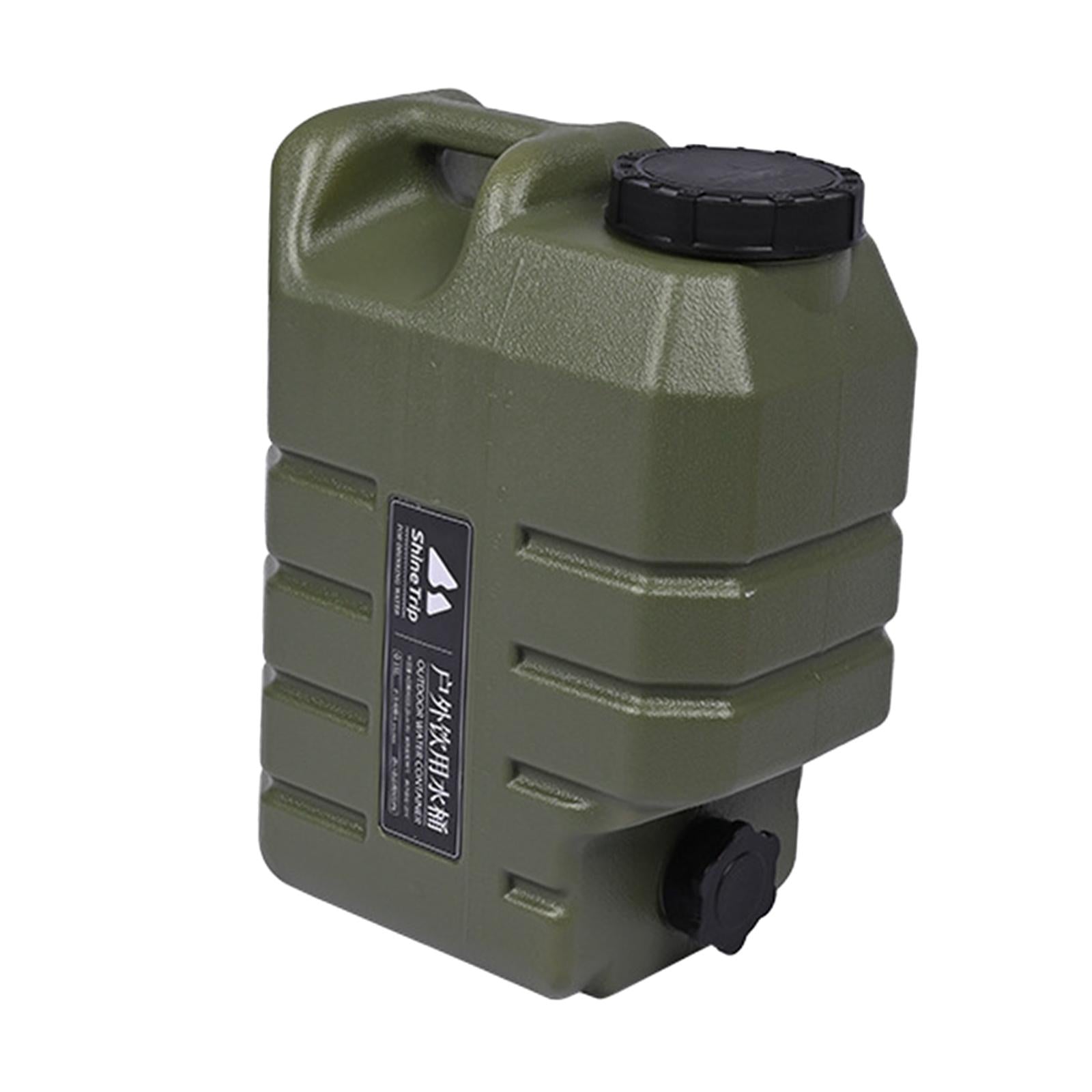 15L Capacity Camping Water Storage Jug with Faucet for Camping Hiking Travel Green