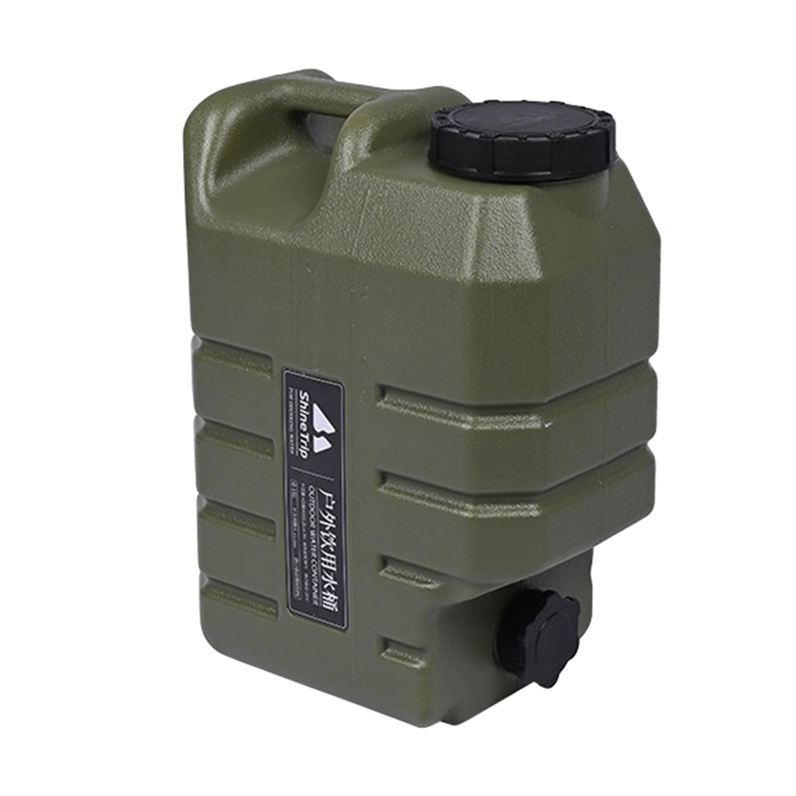 15L Capacity Camping Water Storage Jug with Faucet for Camping Hiking Travel Green