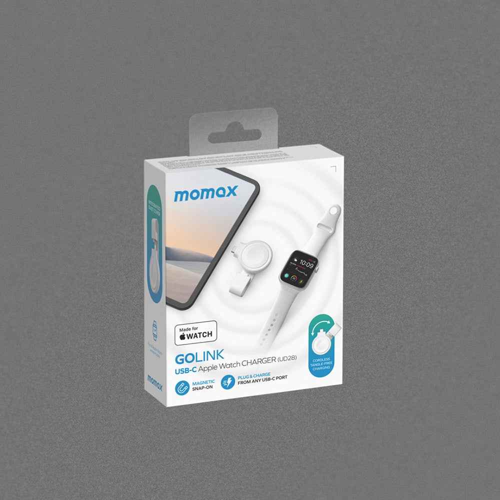 MOMAX GOLINK UD28 for Apple Watch Magnetic Wireless MFW Certified Charging Pad Type-C Smart Watch Charger