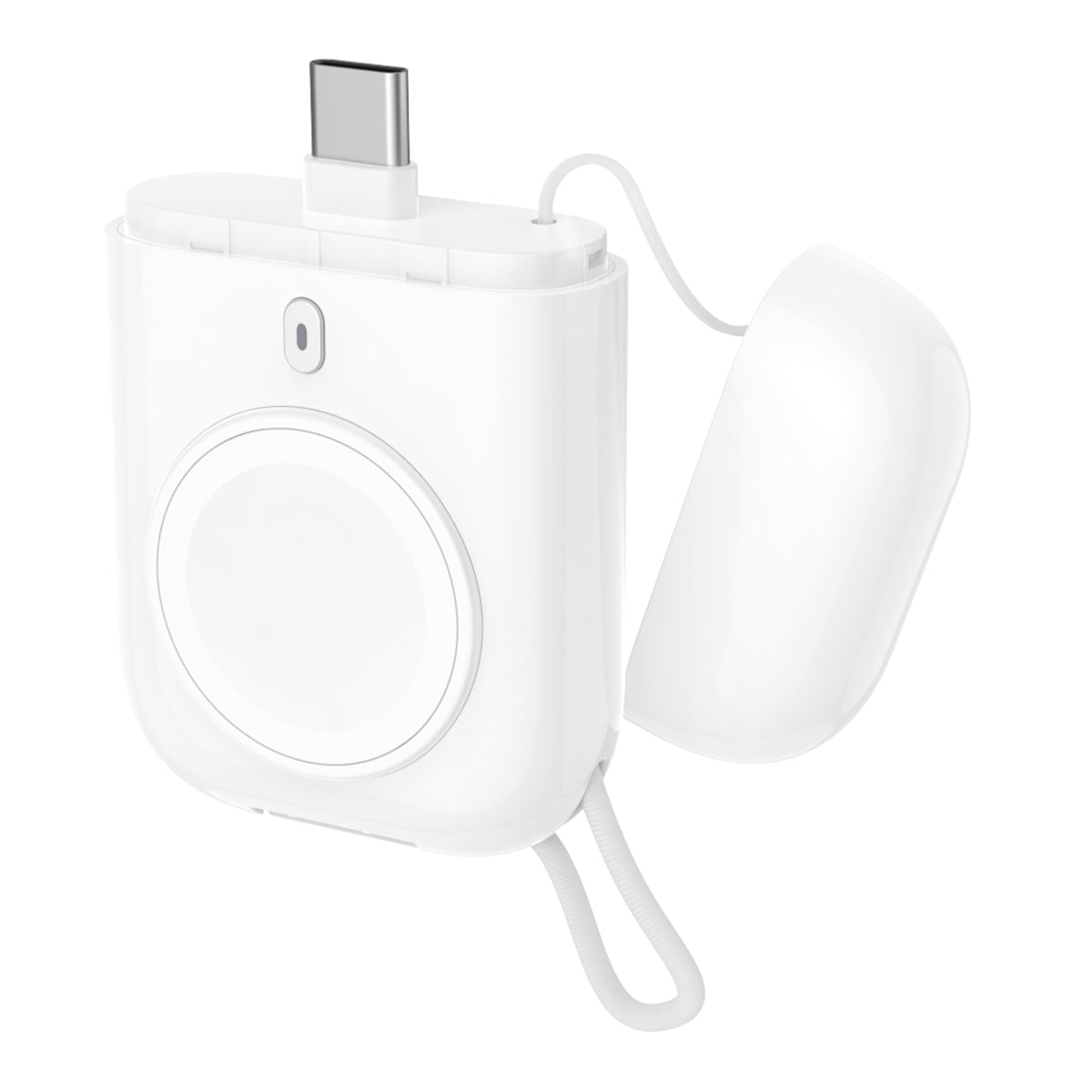 W01 Portable Wireless Charger for Apple Watch Power Bank Magnetic Travel Smart Watch Charger - White - UNIQBUY