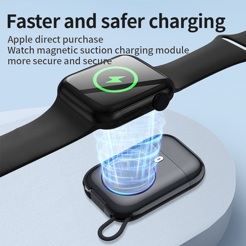 W01 Portable Wireless Charger for Apple Watch Power Bank Magnetic Travel Smart Watch Charger - White - UNIQBUY