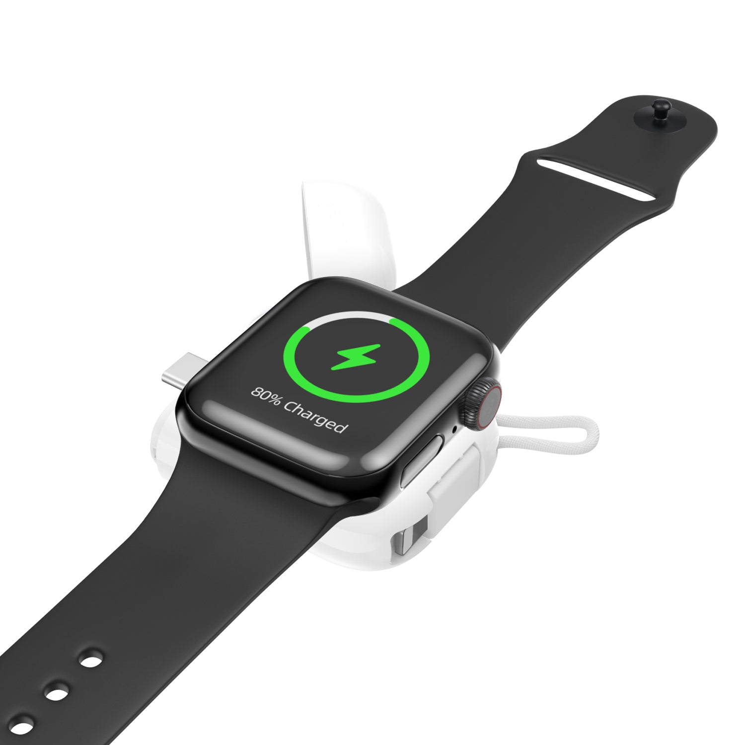 W01 Portable Wireless Charger for Apple Watch Power Bank Magnetic Travel Smart Watch Charger - White - UNIQBUY