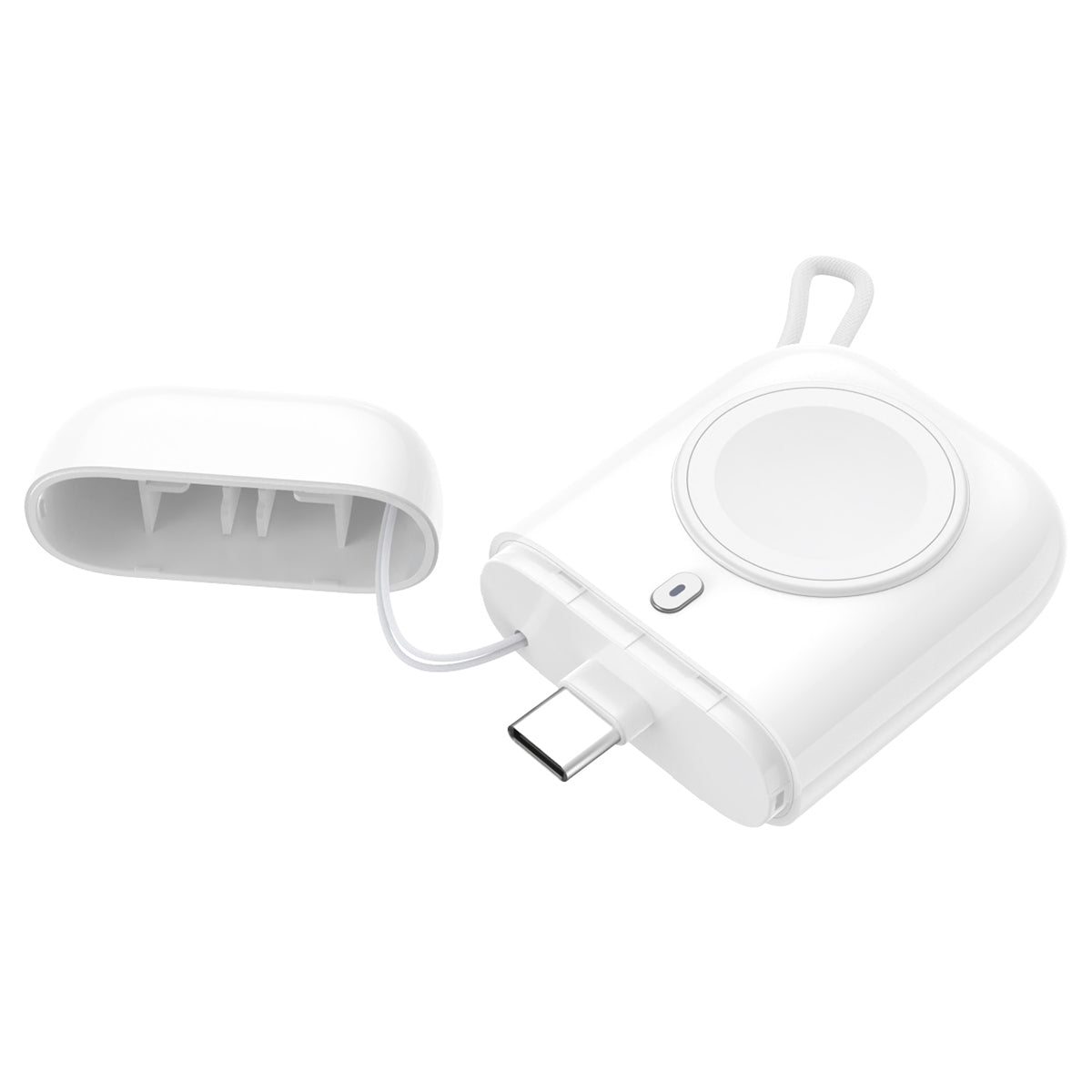 W01 Portable Wireless Charger for Apple Watch Power Bank Magnetic Travel Smart Watch Charger - White - UNIQBUY