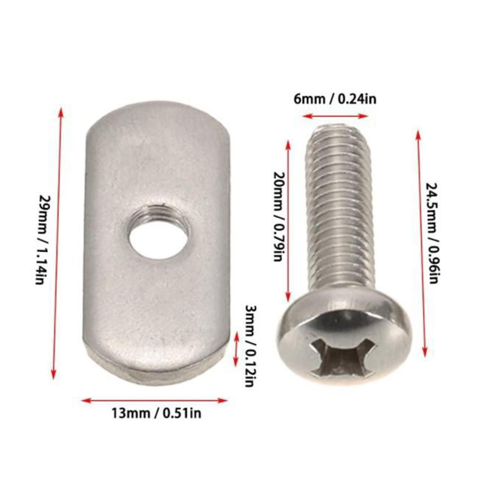 4pcs Kayak Canoe Screws & Track Nuts Rail/Track Hardware Mounting Kayaker