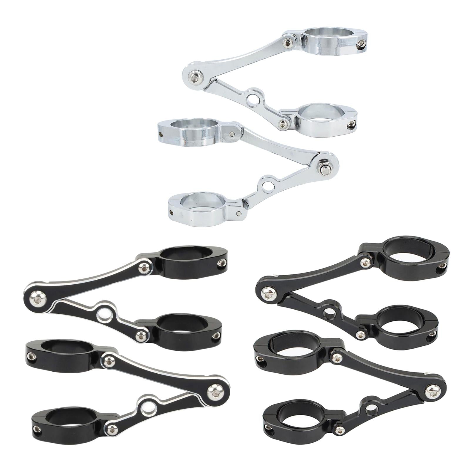 2x Motorcycle Headlight Bracket Mount Clamp 39-41mm Universal Black White