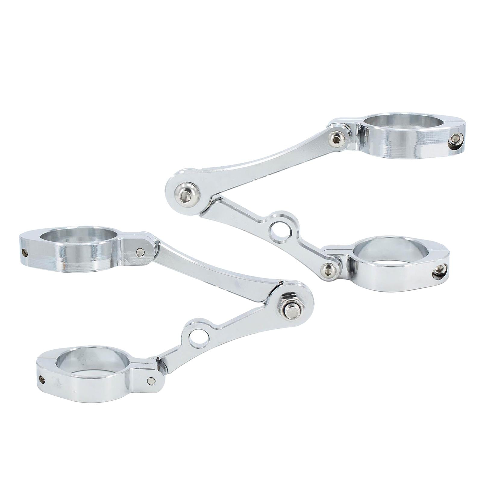 2x Motorcycle Headlight Bracket Mount Clamp 39-41mm Universal Silver