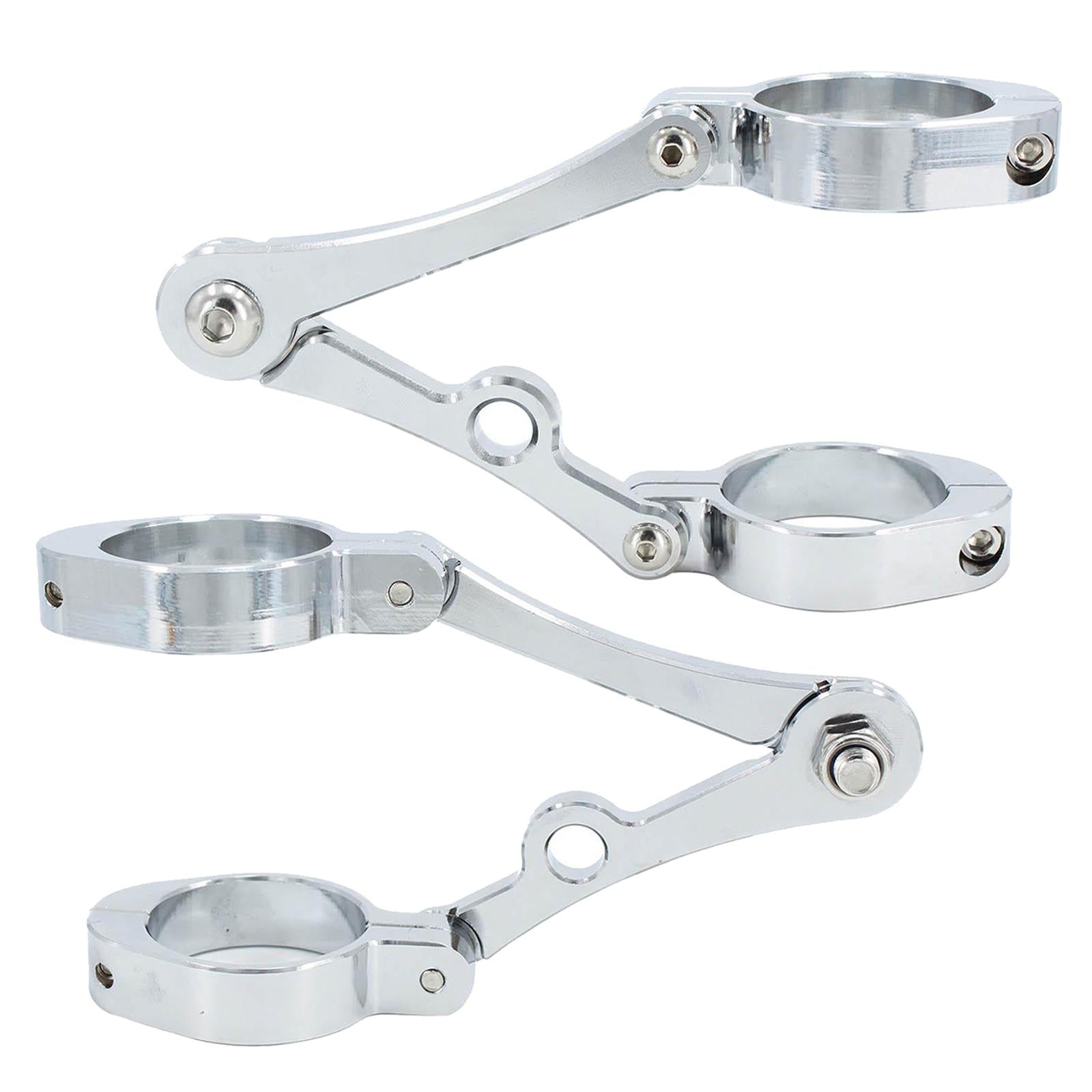 2x Motorcycle Headlight Bracket Mount Clamp 39-41mm Universal Silver