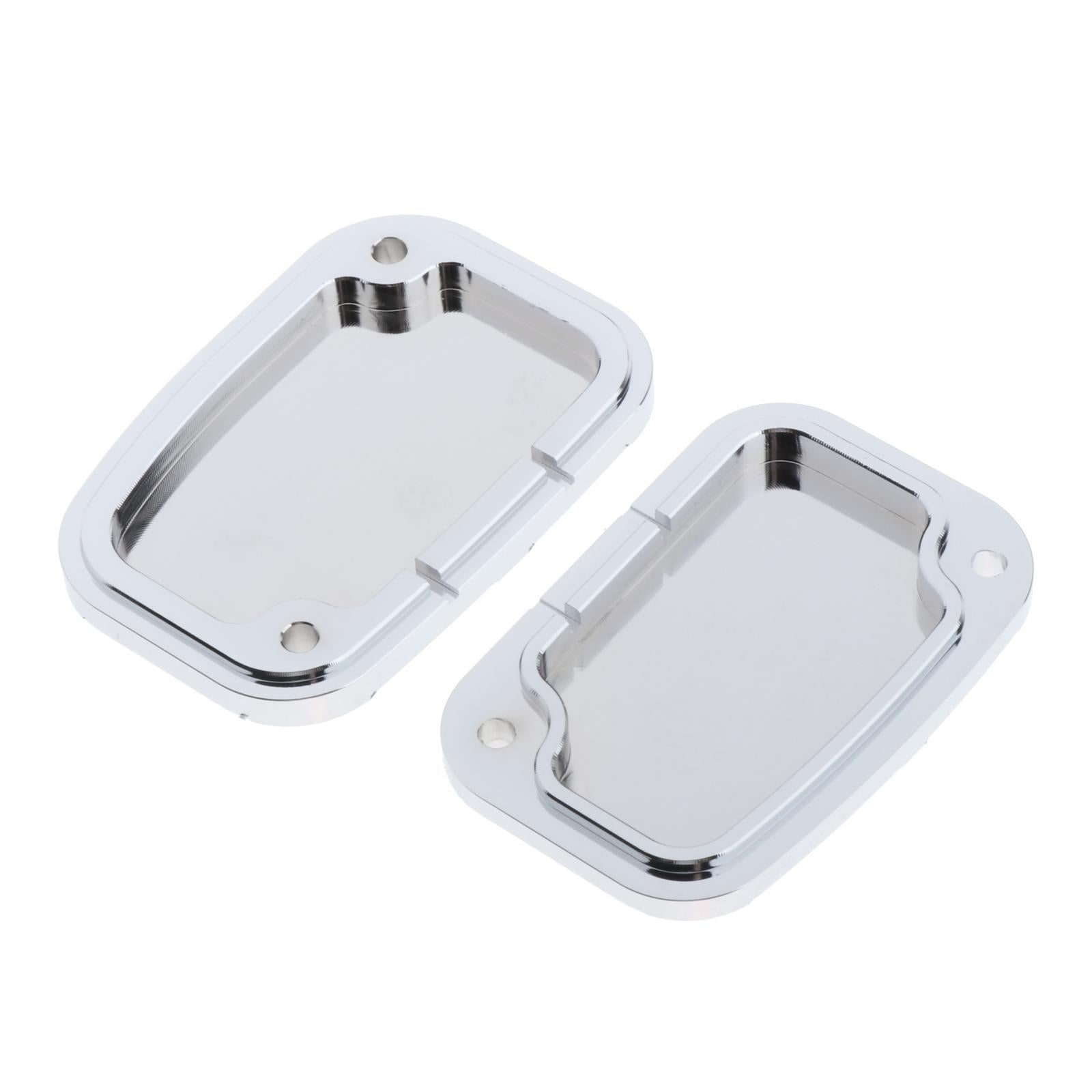 2pcs Front Brake Master Cylinder Covers for Harley Gliding Silver