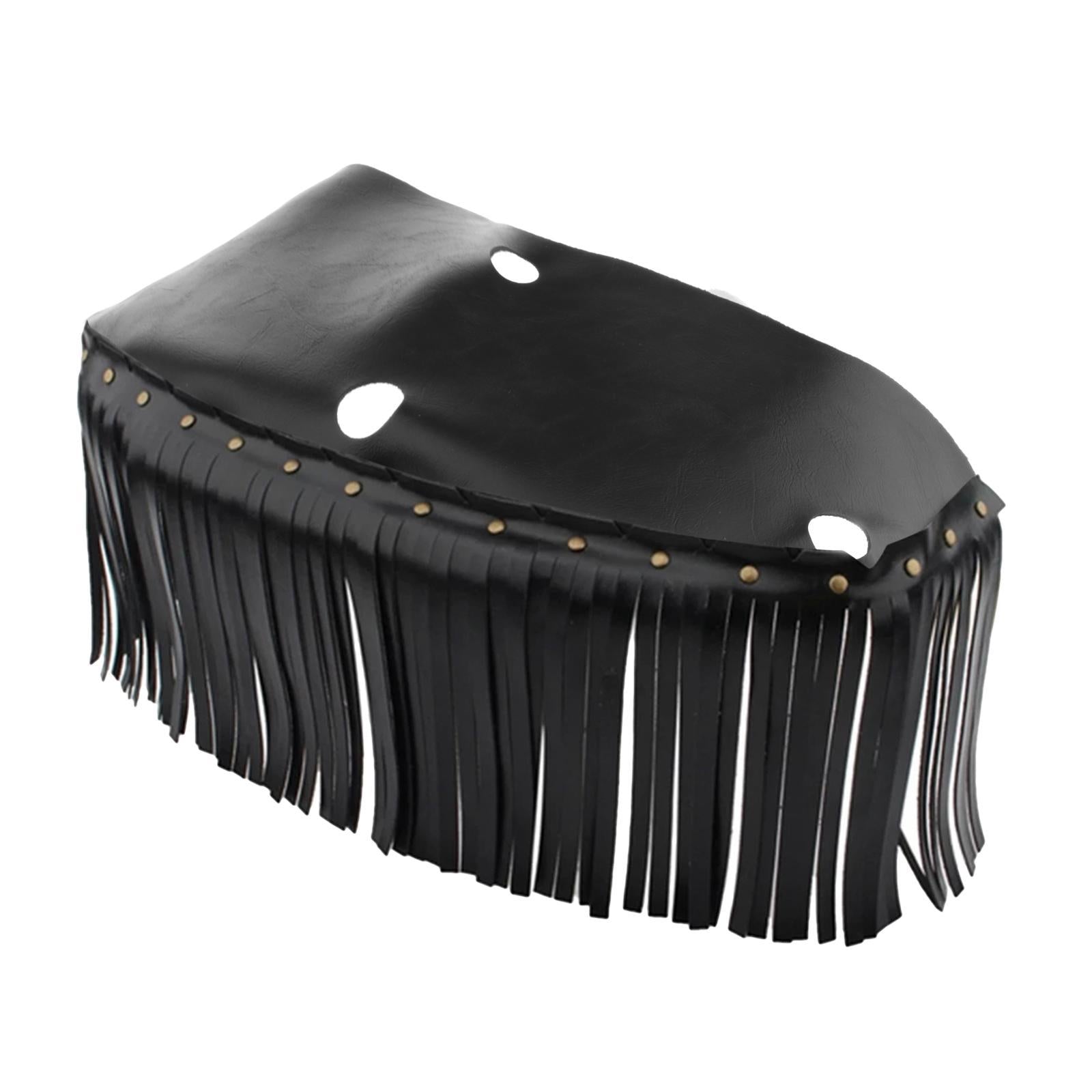 Black Driver Floorboard Fringe Cover for Motorcycle