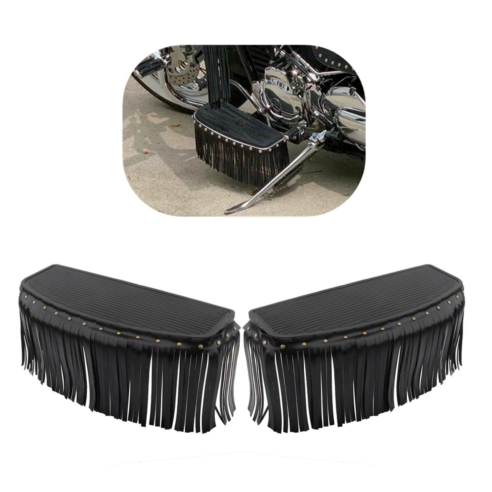 Black Driver Floorboard Fringe Cover for Motorcycle