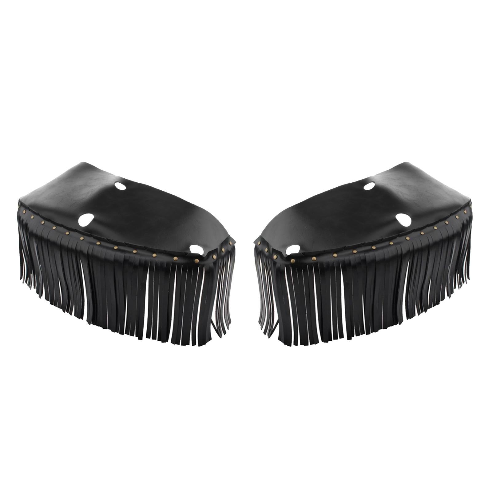 Black Driver Floorboard Fringe Cover for Motorcycle