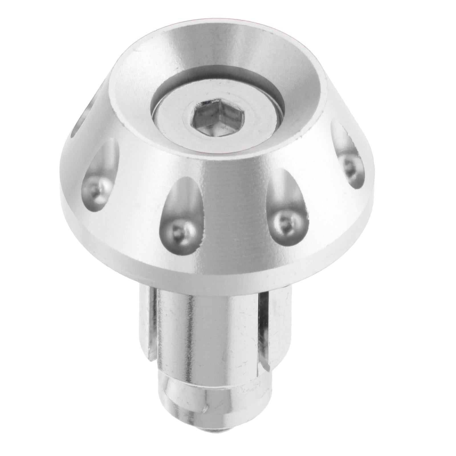 1 Pair Motorcycle Handlebar Grips Bar End Plug Universal Silver