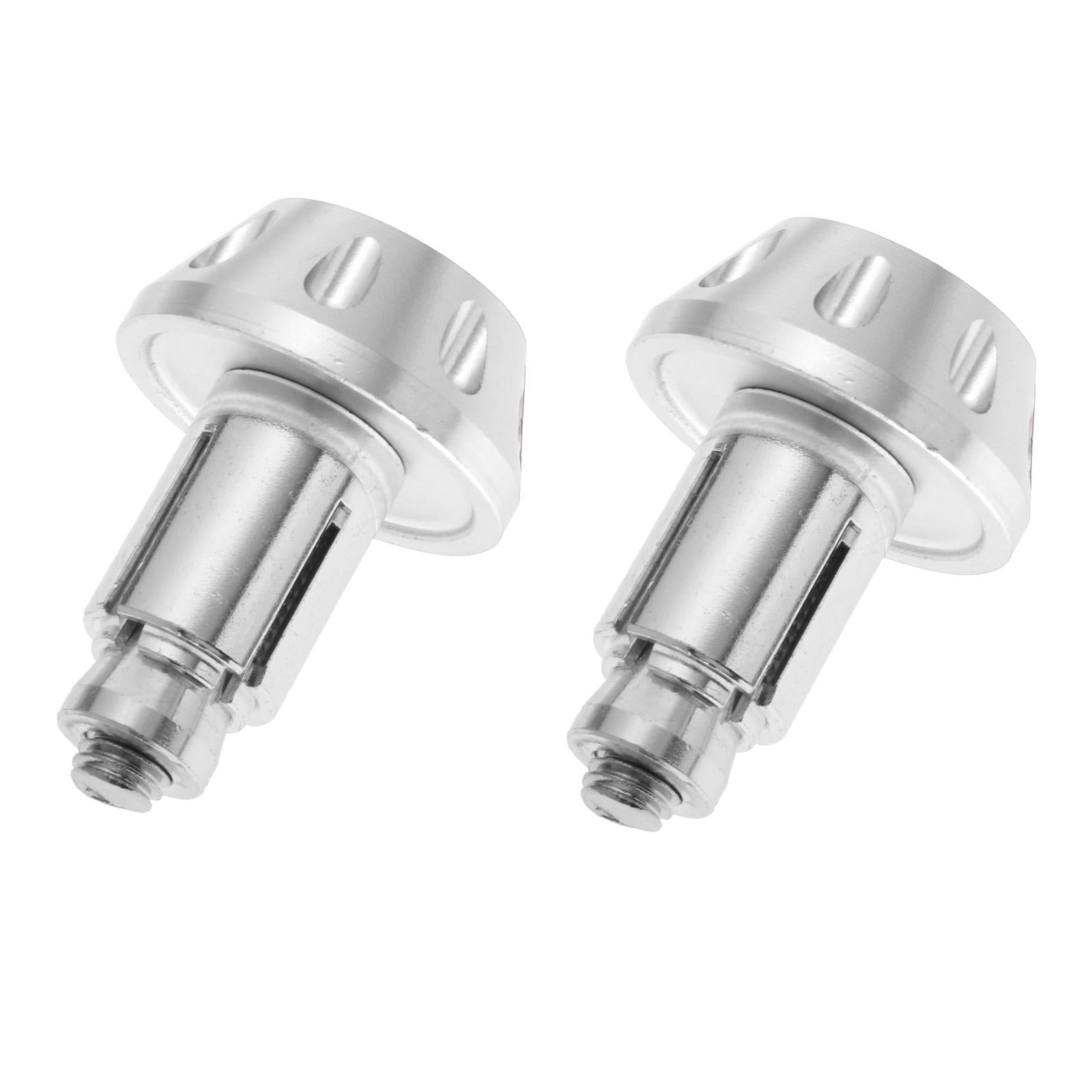 1 Pair Motorcycle Handlebar Grips Bar End Plug Universal Silver
