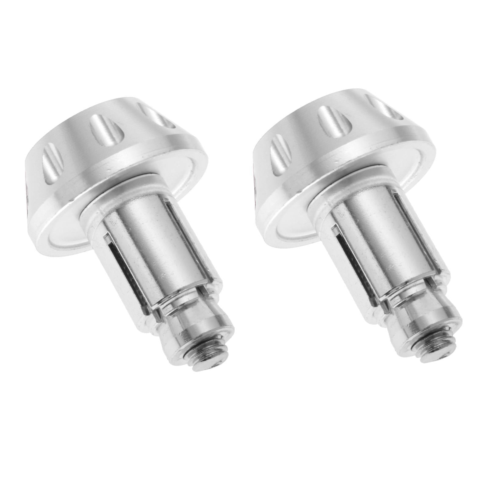 1 Pair Motorcycle Handlebar Grips Bar End Plug Universal Silver