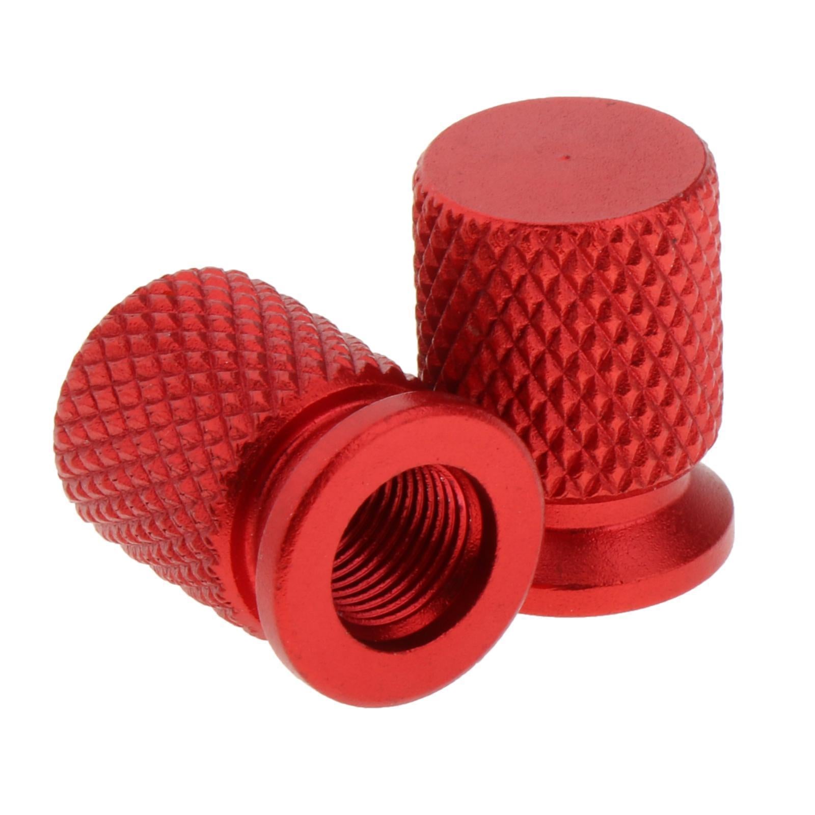 2Pcs Car Motorcycle Round Wheel Tire Stem Valve Caps 19x14mm Red