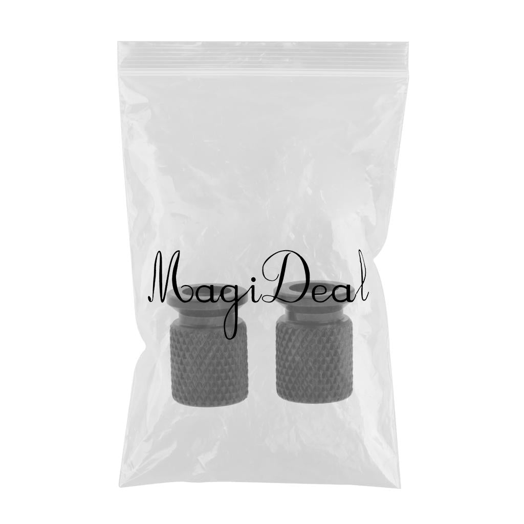 2Pcs Car Motorcycle Round Wheel Tire Stem Valve Caps 19x14mm Black