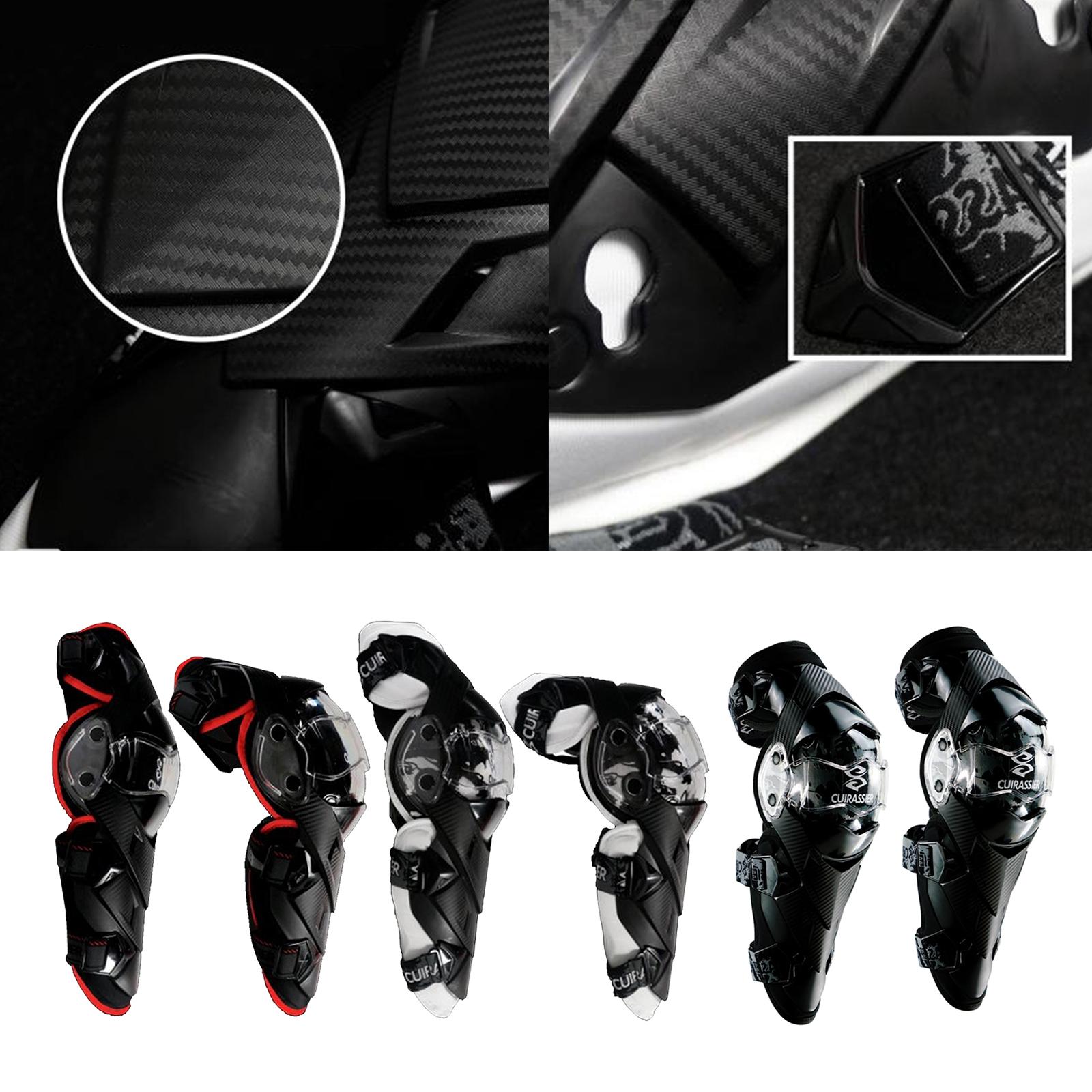 1 Pair Motorbike Knee Pads Armour Gear Motocross Shin Guards Protector Black