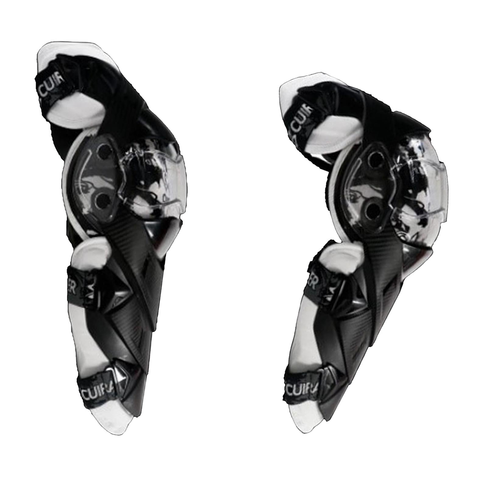 1 Pair Motorbike Knee Pads Armour Gear Motocross Shin Guards Protector White