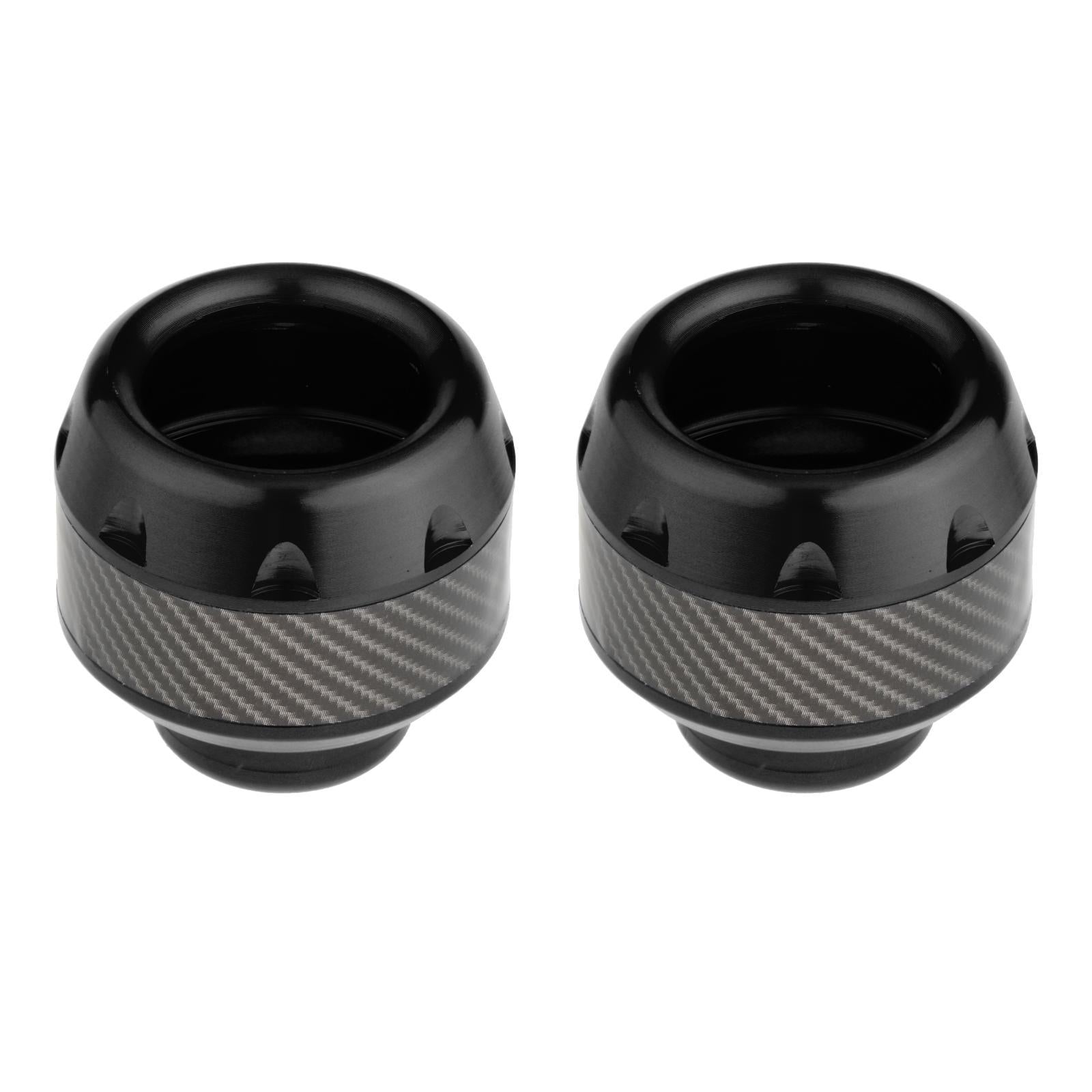 2 Pieces Motorbike Falling Protector Fork Frame Sliders Caps Black