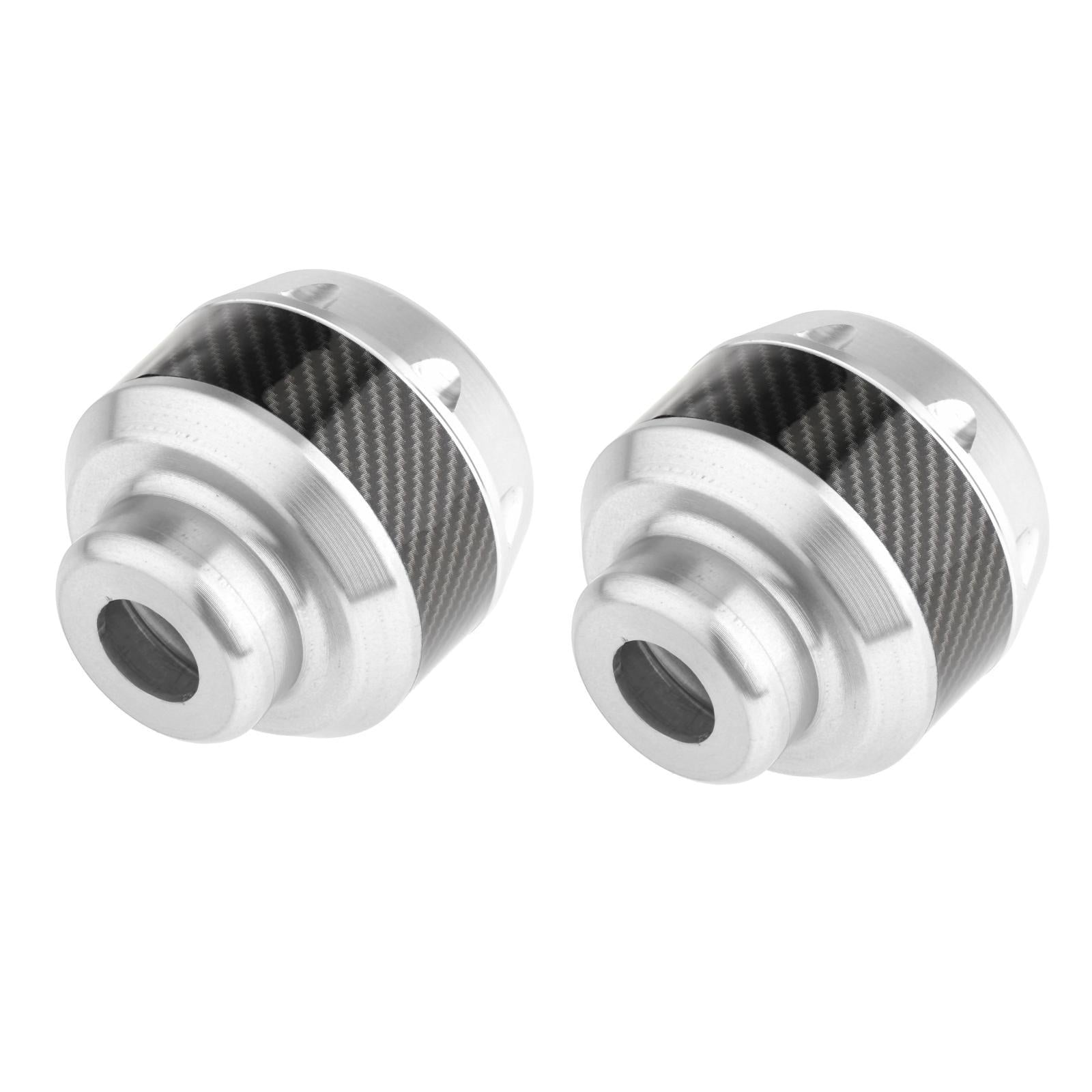 2 Pieces Motorbike Falling Protector Fork Frame Sliders Caps Silver