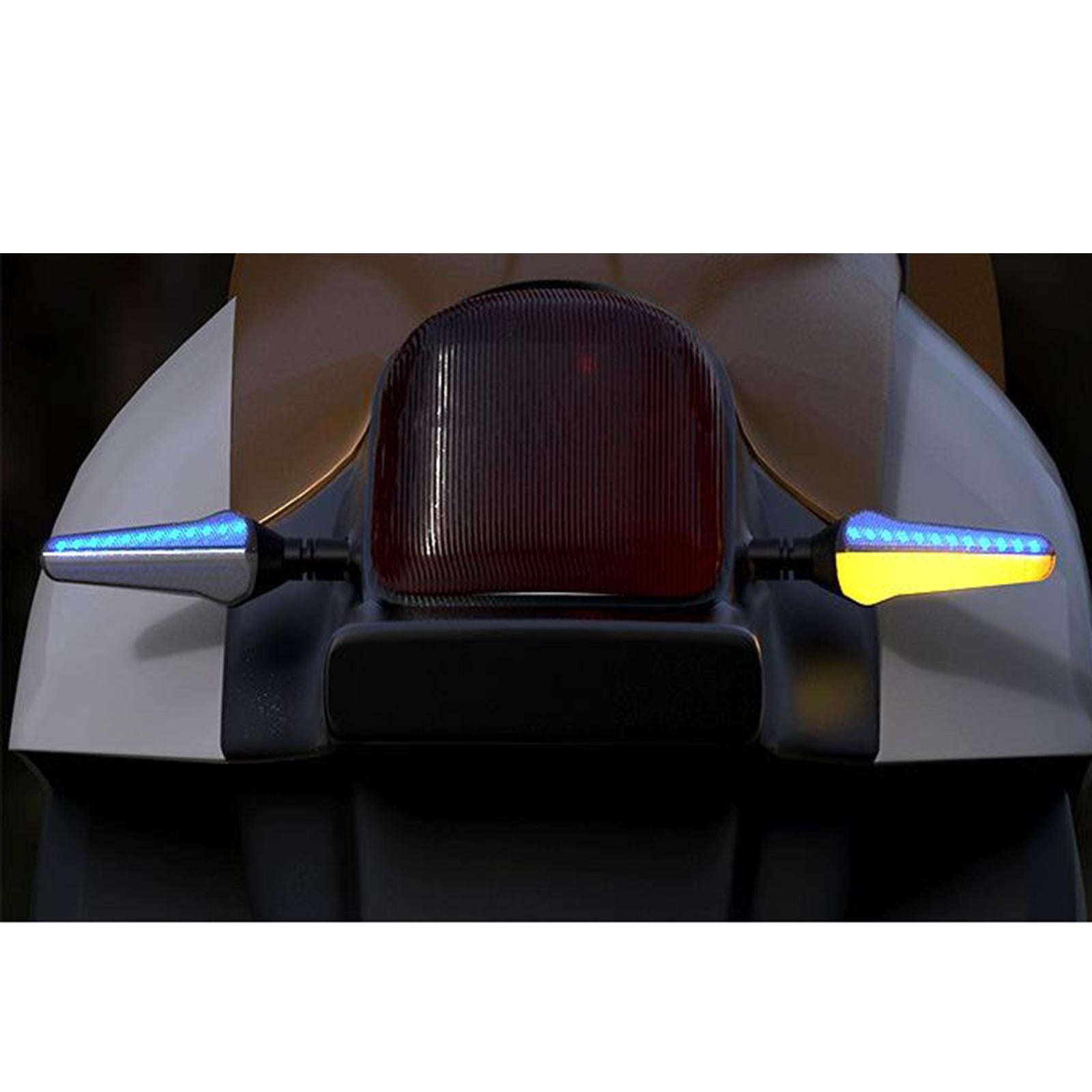 2x Motorcycle Flowing LED Turn Signal Blinker Light 12V Sequential Red