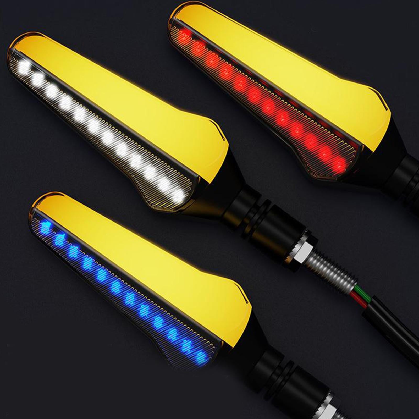 2x Motorcycle Flowing LED Turn Signal Blinker Light 12V Sequential Red