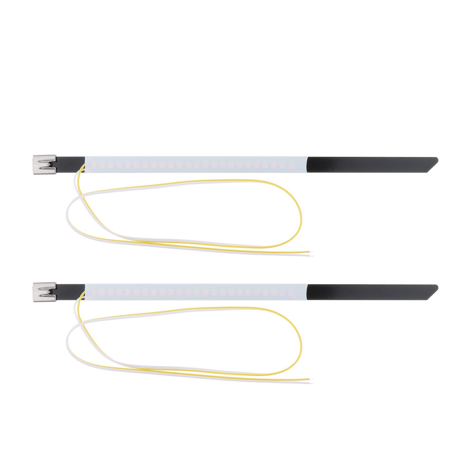 2x LED Motorbike Bikes Flexible Turn Signal Amber Strip Tail Light Universal