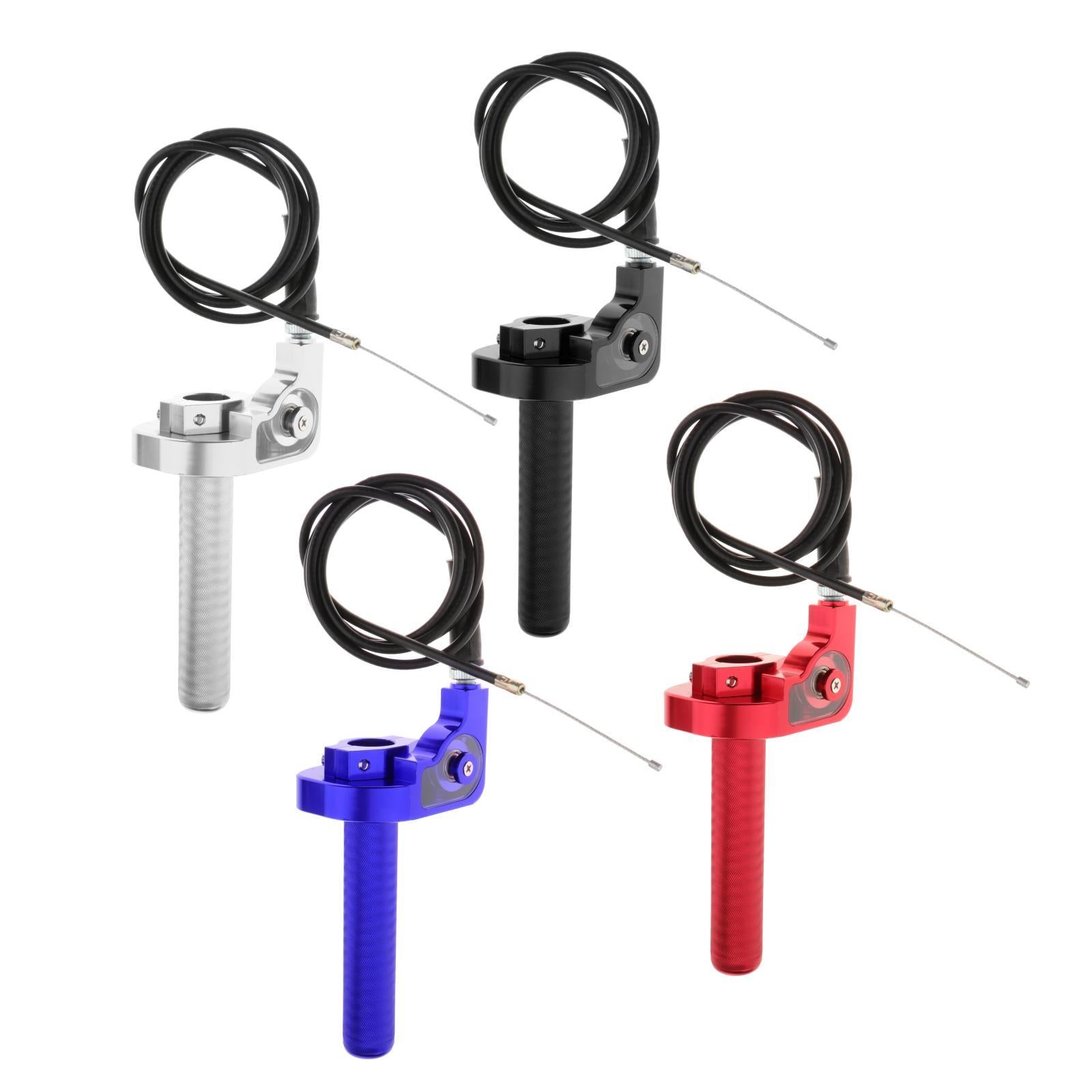 CNC Aluminum 7/8 22mm Throttle Grip and Cable For 50cc-250cc ATV black"