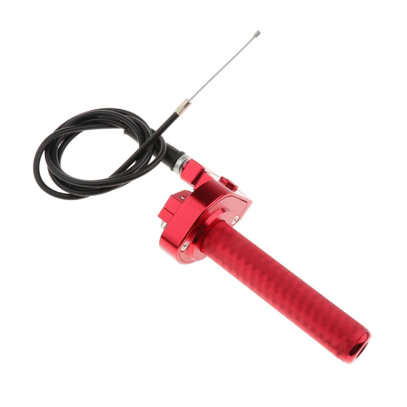 CNC Aluminum 7/8 22mm Throttle Grip and Cable For 50cc-250cc ATV red"