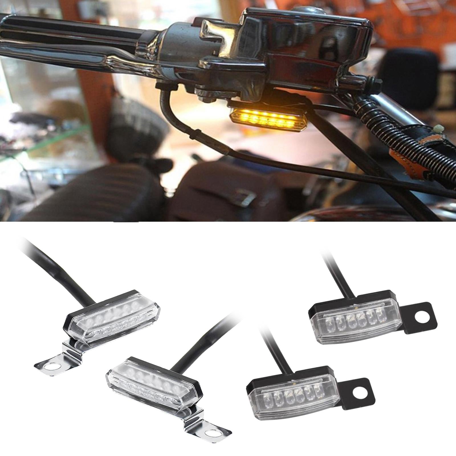 2Pieces Amber Motorcycle LED Turn Signal Light Blinker for Suzuki Black