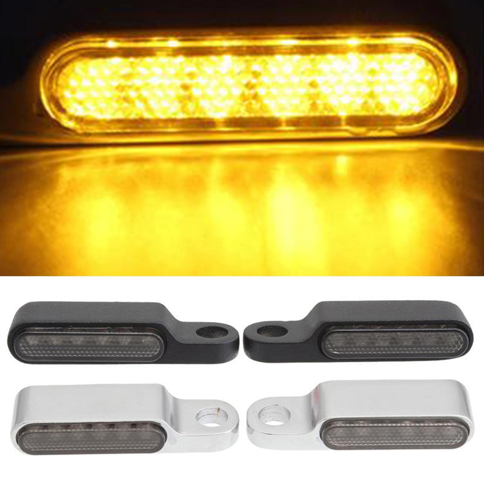2pcs LED Turn Signal Indicator Blinker DC 12V Amber For Cruiser black