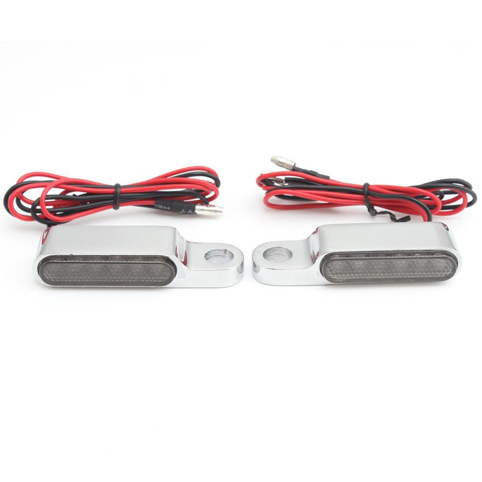 2pcs LED Turn Signal Indicator Blinker DC 12V Amber For Cruiser silver