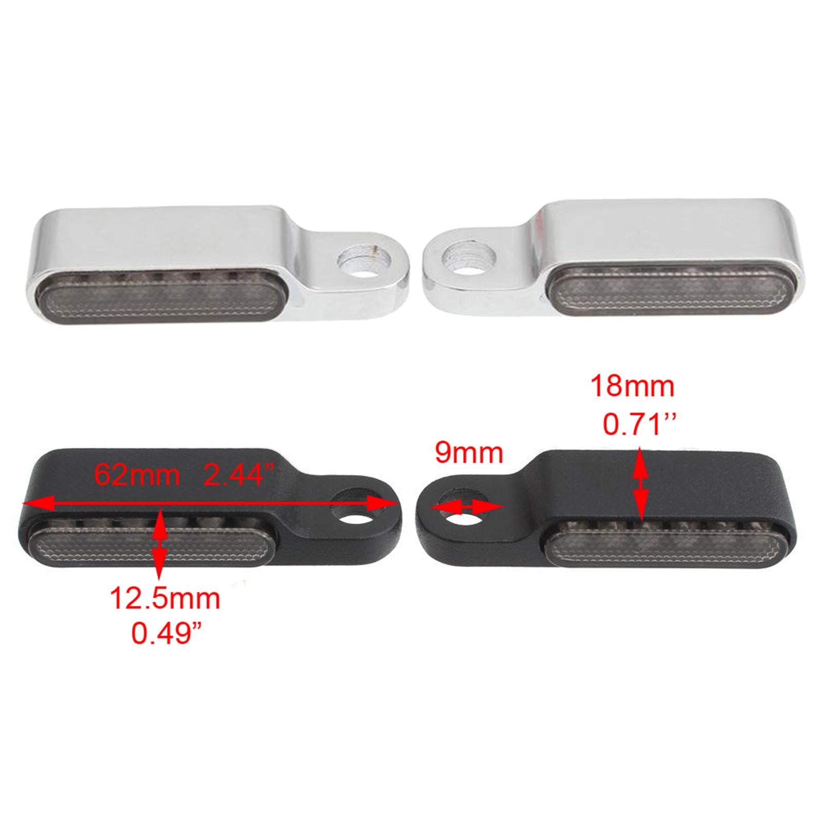 2pcs LED Turn Signal Indicator Blinker DC 12V Amber For Cruiser silver