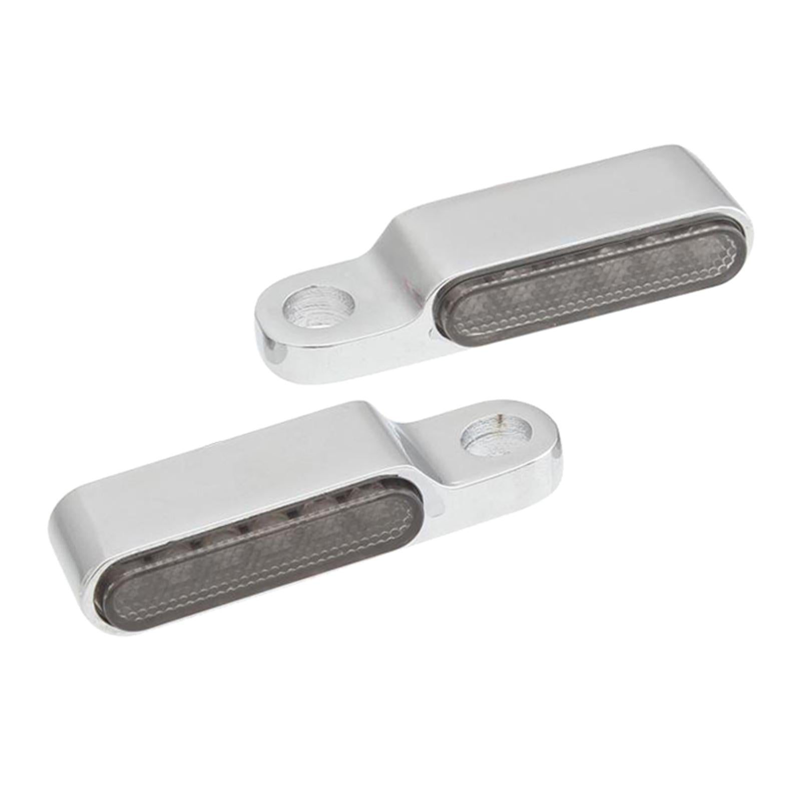 2pcs LED Turn Signal Indicator Blinker DC 12V Amber For Cruiser silver